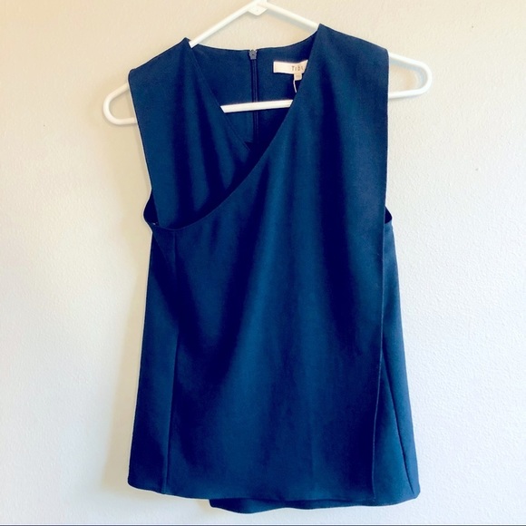 TIBI Navy Chalky Drape Wrap Top - 00 - NWT - Picture 3 of 9